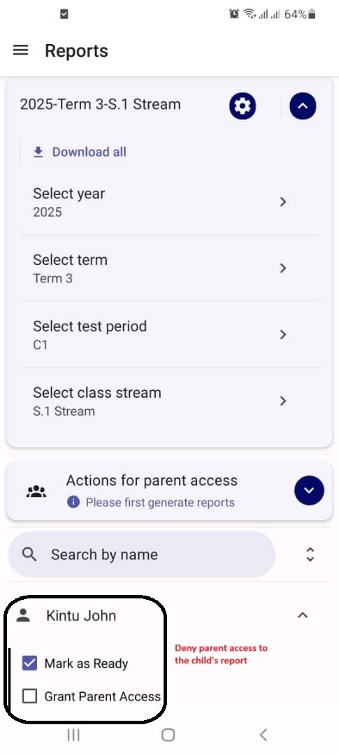Revoke parent access